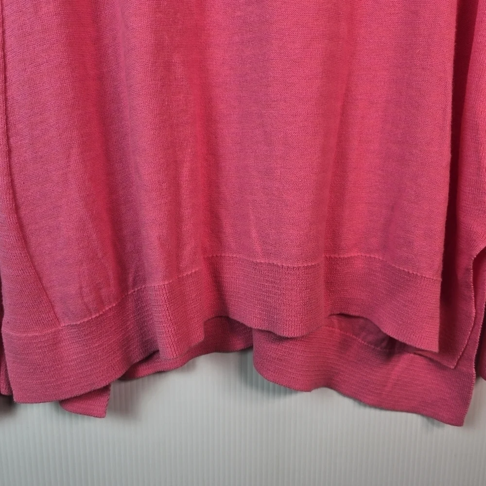 Vineyard Vines Sweater Womens Long Sleeve Scoop Neck Cotton Hot Pink Size L